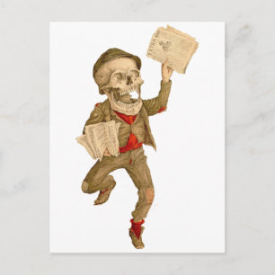 Skelett Papierjunge Postkarte