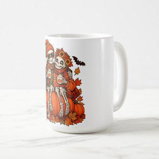 Skelett-Pärchen Pumpkin Spice Herbst Halloween Kaffeetasse