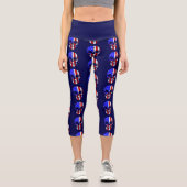 Skelett patriotisch capri leggings (Vorderseite)