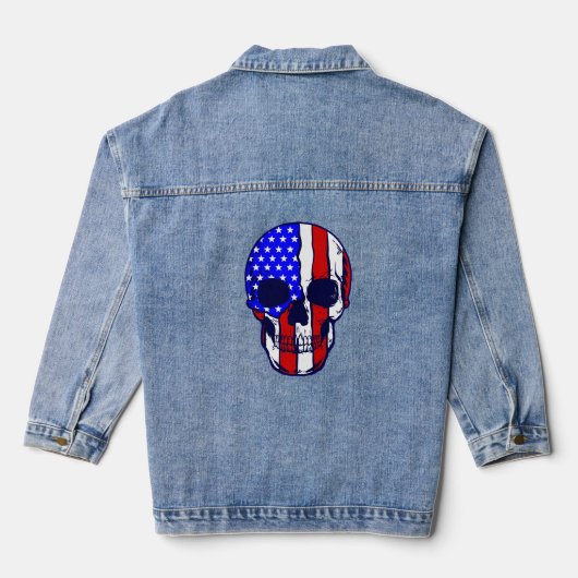 Skelett patriotisch jeansjacke (Rückseite)