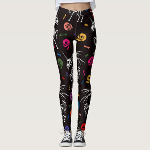 Skelett Pegasus: farbenfrohe Schädelmuster. Leggings