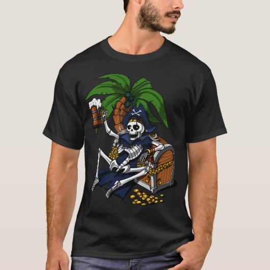 Skelett-Pirat-Partei T-Shirt (Vorderseite)