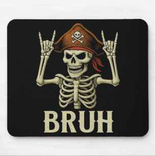 Skelett-Pirat-Rock-Bro-Halloween-Rocker Herren Mousepad