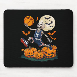 Skelett Playing Bysketbyll Halloween Men Boys Bys Mousepad