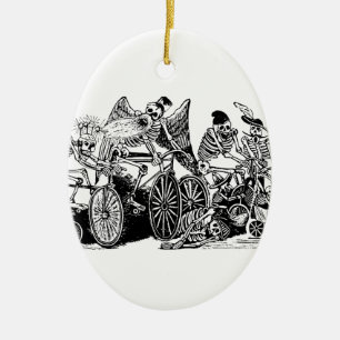 Skelett-Radfahrer von José Guadalupe Posada Keramikornament