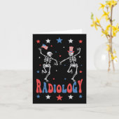 Skelett-Radiologie Röntgen-Tech Patriotisch 4. Jul Karte (Gelbe Blume)