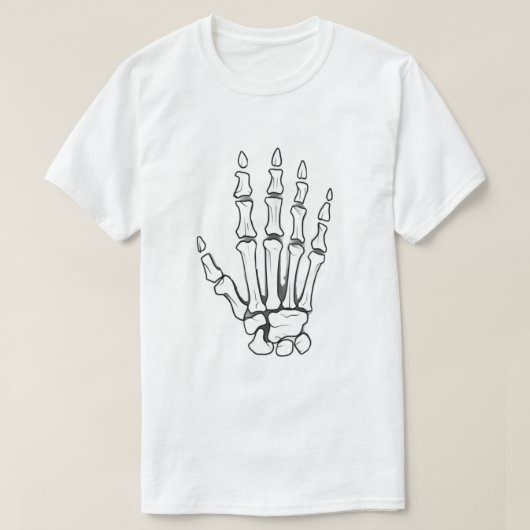 Skelett reißt durch T-Shirt (Design vorne)
