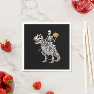 Skelett-Reit-Mumie-Dinosaurier-T-Rex-Halloween Serviette
