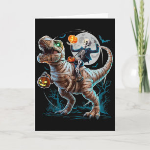 Skelett-Reit-Mumien-Kürbis-T-Rex-Dinosaurier-Lusti Karte