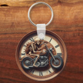 Skelett Reiten auf einem Zebrastreifen Schlüsselanhänger (Vorderseite)