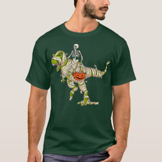 Skelett Reiten Mummy Dinosaurier zu rex halloween T-Shirt