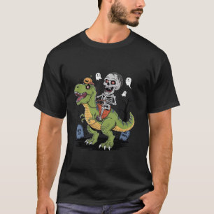 Skelett Reiten Mummy Dinosaurier zu rex halloween T-Shirt