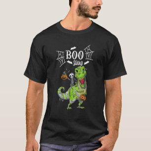 Skelett reitende Mumie Dinosaurier Rex Halloween-K T-Shirt