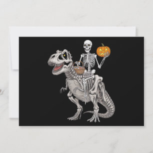 Skelett reitende Mumie Dinosaurier T rex Halloween Einladung