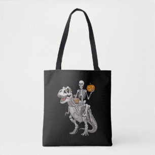 Skelett reitende Mumie Dinosaurier T Rex Halloween Tasche