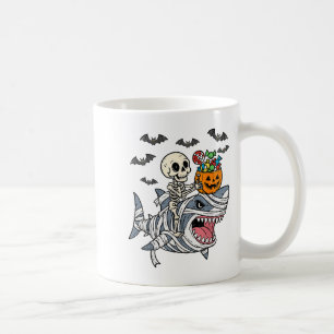 Skelett-Reitende-Mumien-Hai-Halloween-Jungen-Klein Kaffeetasse