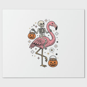 Skelett Reitender Flamingo Halloween Süßigkeiten S Geschenkpapier
