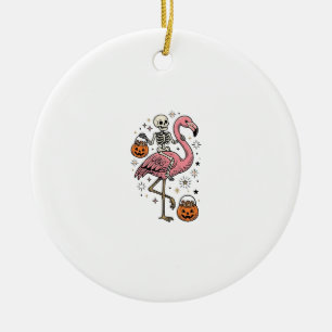 Skelett Reitender Flamingo Halloween Süßigkeiten S Keramik Ornament