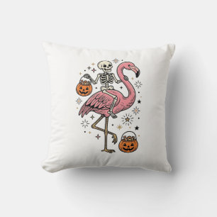 Skelett Reitender Flamingo Halloween Süßigkeiten S Kissen