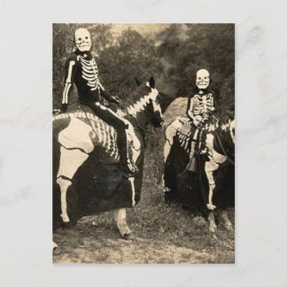 Skelett-Reiter aus dem 1900er Jahrhundert Postkarte