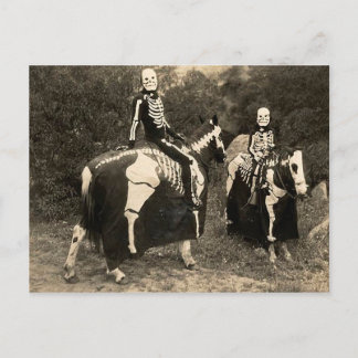 Skelett-Reiter aus dem 1900er Jahrhundert Postkarte