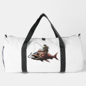 Skelett reitet American Flag Fisch Duffle Bag (Rückseite)