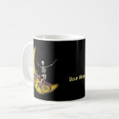 Skelett-Reitrad-Bechermug Kaffeetasse (Vorderseite Links)