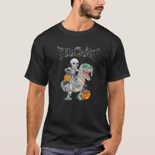 Skelett Riding Mummy Dinosaur rex Halloween Kinder T-Shirt
