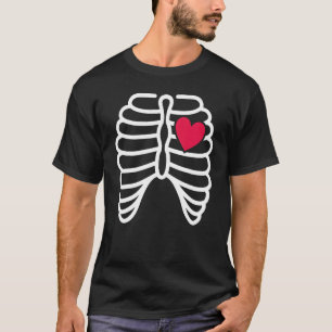 Skelett-Rippenkäfig-Herz-Röntgen Erwachsene Kinder T-Shirt