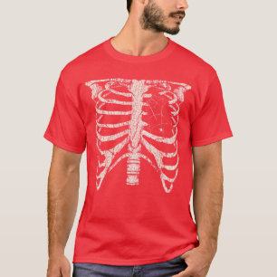 Skelett Rippenkäfig Horror Alt Goth Halloween Kost T-Shirt