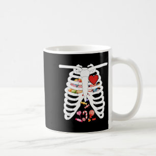 Skelett-Rippenkäfig-Röntgenbonbon Lustiger Hallowe Kaffeetasse