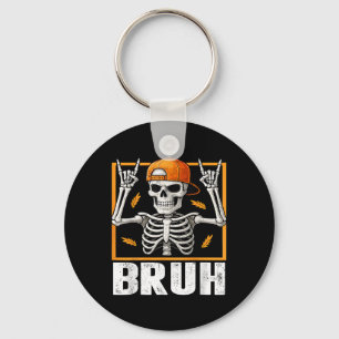 Skelett Rock On Bruh Halloween Für Männer Jungen K Schlüsselanhänger
