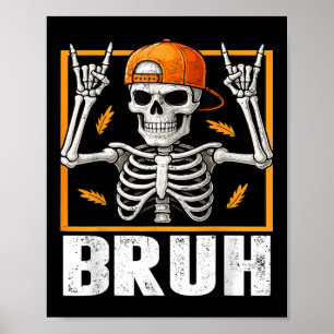 Skelett Rockt Auf Bruh Halloween Für Männer Jungen Poster