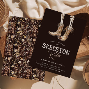Skelett Rodeo Halloween-Party-Einladung Einladung