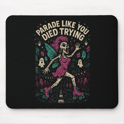 Skelett-Rollschuh-Parade-Feenhalloween-Kostüm Mousepad (Vorne)