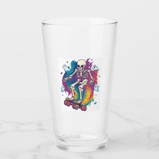 Skelett-Rollschuhläufer Glas (Vorderseite)