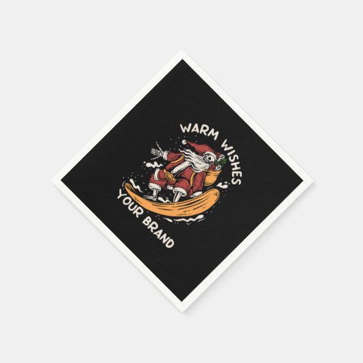 skelett-santa-spiel-snowboarden-schnee-winter-ti serviette (Ecke)