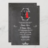 Skelett-Schädel, der Halloween-rustikales Einladung (Vorne/Hinten)