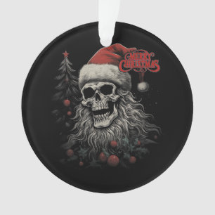 Skelett-Schädel Lustiges Frohe Weihnachten Santa P Ornament