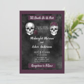 Skelett Schädel Rose bis Tod tun uns Teil Einladung (Stehend Vorderseite)