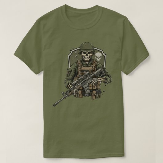 Skelett-Scharfschütze T-Shirt (Design vorne)