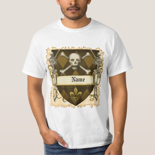 Skelett Schild   T-Shirt (Vorderseite)