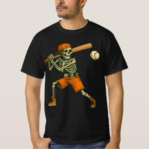 Skelett schlägt Baseball Halloween Gruseliger Sp T-Shirt