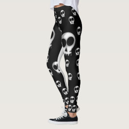 Skelett Schwarz-weiße Leggings Teenager lange