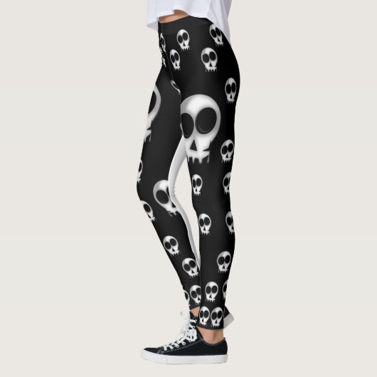 Skelett Schwarz-weiße Leggings Teenager lange (Links)