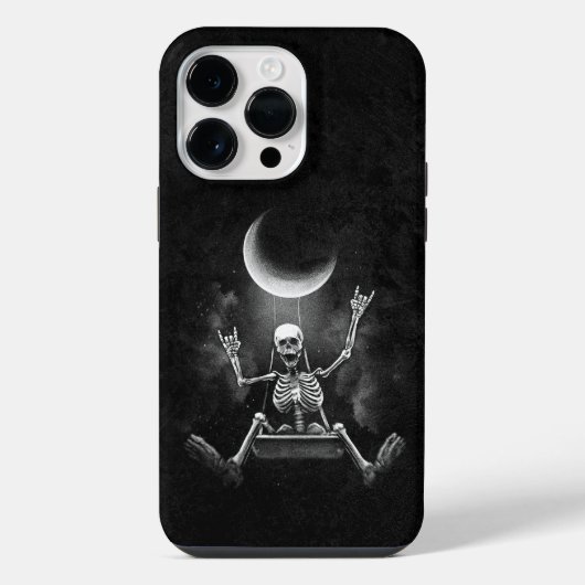 Skelett schwingt Mond iPhone Hülle (Rückseite)