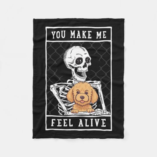 Skelett Sie fühlen Halloween Me Alive Fleecedecke (Vorderseite)