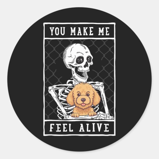Skelett Sie fühlen Halloween Me Alive Runder Aufkleber (Vorderseite)
