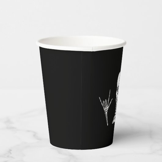 Skelett signiert ILY ("I Liebe you") in ASL. Pappbecher (Rechts)