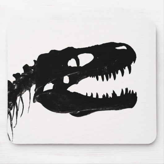 Skelett-Silhouette Dinosaurier Mousepad (Vorne)